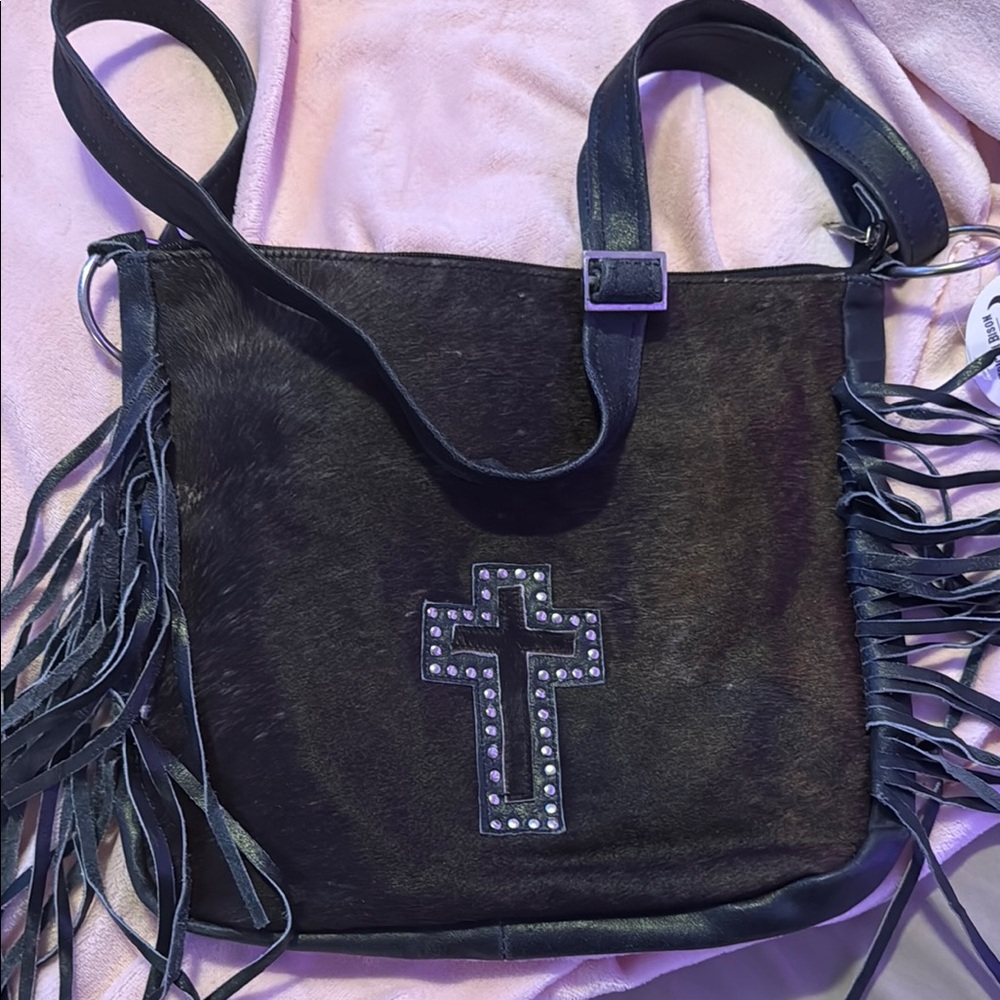 Black Fringe Crossbody Bag